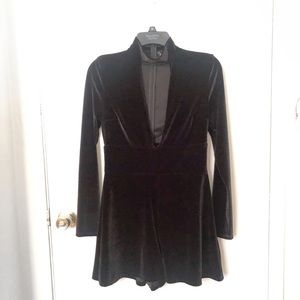 Black Velvet Sexy Choker Collar Romper size Small